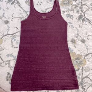 MOSSIMO SUPPLY CO LACE TANK-Plum color, long length tank in Size Medium